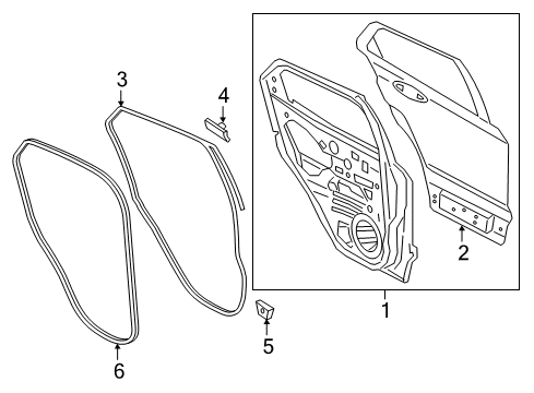 2018 Ford EcoSport Weatherstrip Diagram for GN1Z-7425324-B