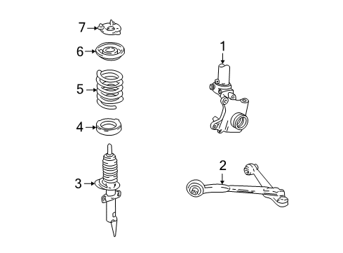 2004 Ford Freestar Front Suspension, Control Arm, Stabilizer Bar Diagram 1 - Thumbnail