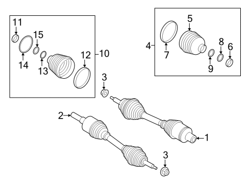 2024 Ford Expedition Drive Axles - Front Diagram