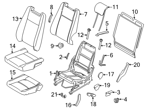 2018 Ford Transit Connect Panel Assembly - Seat Back Diagram for DT1Z-9960509-AF