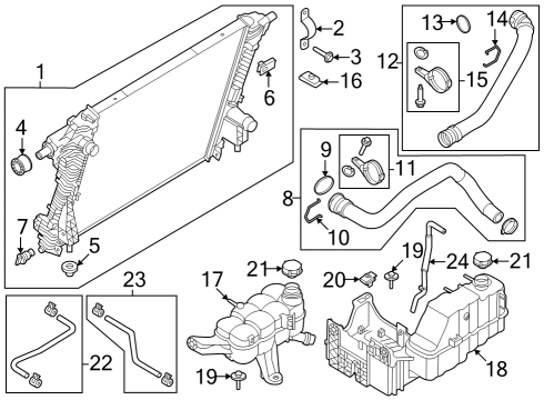 2024 Ford F-250 Super Duty HOSE - SUPPLY TANK TO RADIATOR Diagram for LC3Z-8075-H