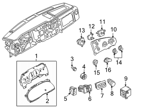 2019 Ford E-350 Super Duty Cluster & Switches Diagram