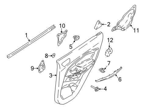 2018 Ford EcoSport PANEL ASY - DOOR TRIM Diagram for GN1Z-5827406-ME