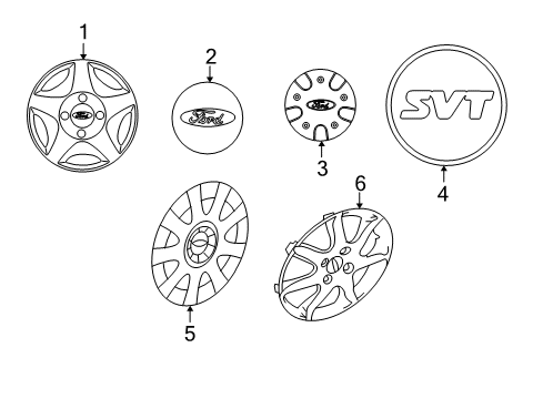 2002 Ford Focus Wheel Covers & Trim Diagram