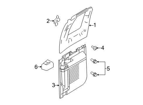 2013 Ford F-350 Super Duty Interior Trim - Rear Door Diagram 3 - Thumbnail