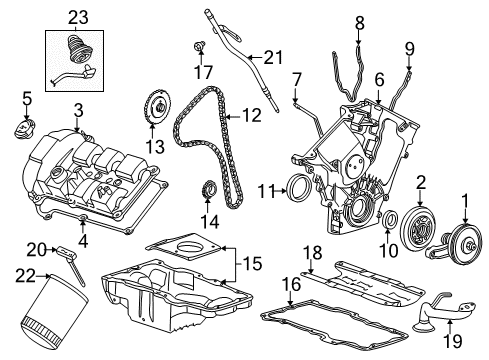 2005 Ford Taurus Oil Level Indicator Assembly Diagram for 4F1Z-6750-AA