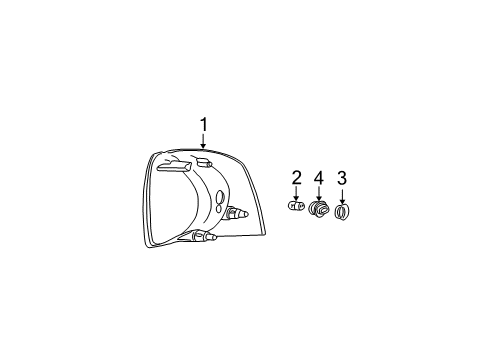 2005 Ford Explorer Parking Light - Without Bulb Diagram for 4L2Z-13201-AB