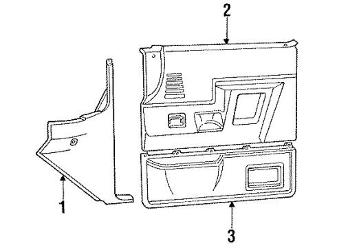 1989 Ford Bronco Interior Trim - Door Diagram