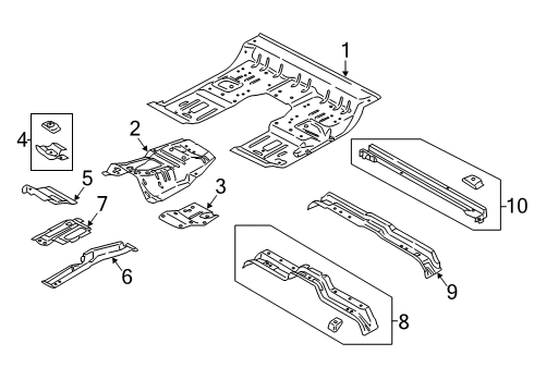 2019 Ford F-350 Super Duty Cab - Floor Diagram