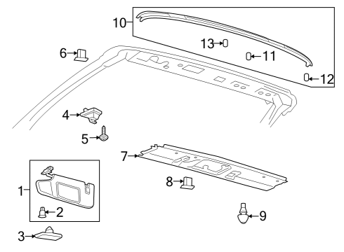 2024 Ford Mustang Interior Trim - Roof Diagram 1 - Thumbnail