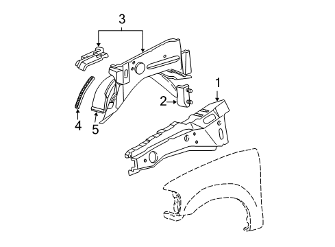 2003 Ford Expedition Structural Components & Rails Diagram