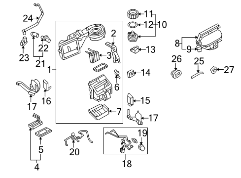 2009 Ford Explorer Sport Trac Heater Core & Control Valve Diagram 1 - Thumbnail