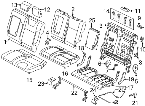 2015 Ford Escape Guide - Rear Seat Belt Diagram for CJ5Z-78613D11-AB