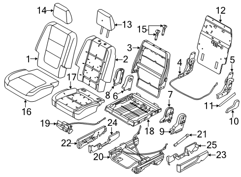 2011 Ford Explorer Rear Seat Back Cover Assembly Diagram for BB5Z-7866600-GC