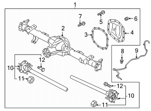 2021 Ford Bronco Axle Housing - Rear Diagram