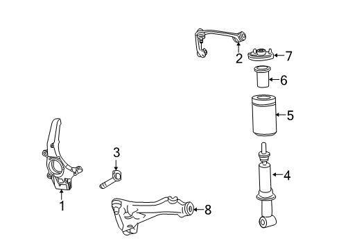 2007 Lincoln Mark LT Front Suspension, Control Arm, Stabilizer Bar Diagram 2 - Thumbnail