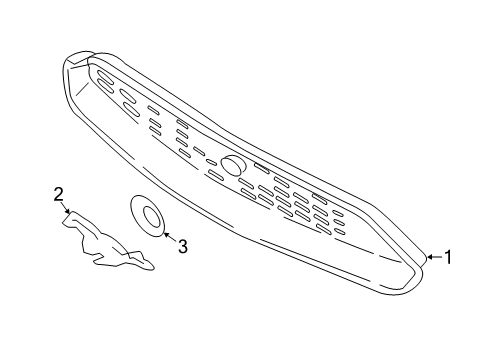 2023 Ford Mustang Grille & Components Diagram