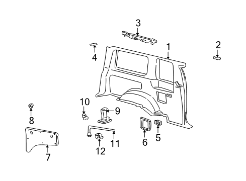 2002 Ford Explorer Sport Interior Trim - Quarter Panels Diagram