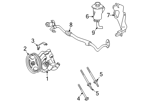 2010 Ford Explorer P/S Pump & Hoses, Steering Gear & Linkage Diagram 3 - Thumbnail