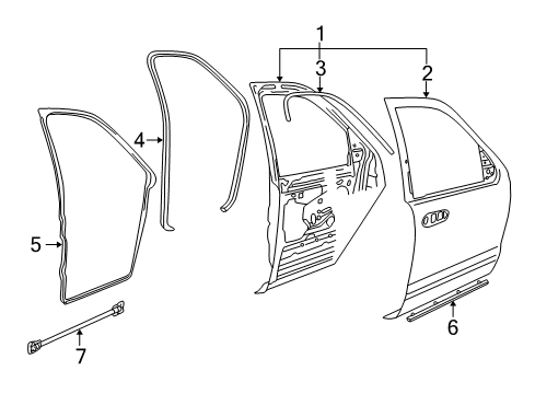 2003 Ford Explorer Door Assembly - Front Diagram for 4L2Z-7820125-CA