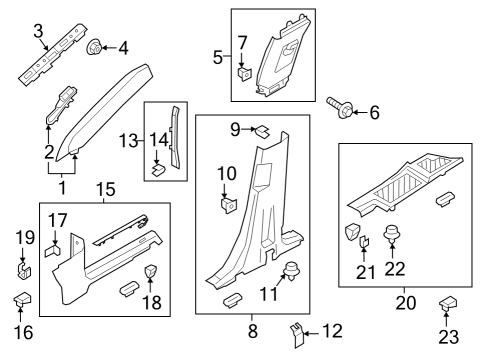 2020 Lincoln Aviator MOULDING - WINDSHIELD Diagram for LC5Z-7803599-AA