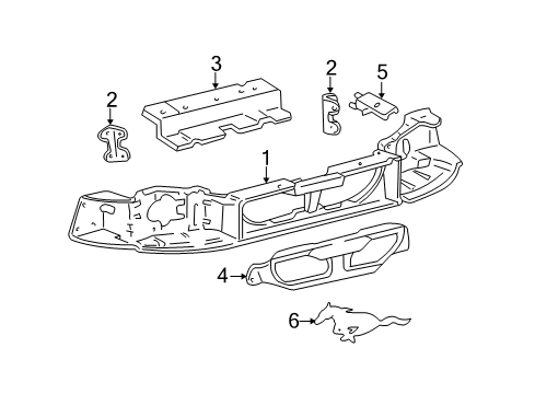 1999 Ford Mustang Front Panel Diagram 2 - Thumbnail