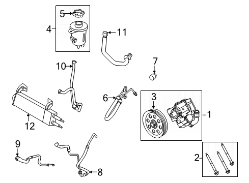 2022 Ford F-350 Super Duty P/S Pump & Hoses, Steering Gear & Linkage Diagram 4 - Thumbnail