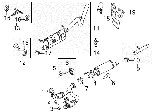 2011 Ford F-250 Super Duty Exhaust Components Diagram 1 - Thumbnail