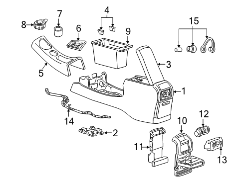 2001 Ford Explorer Sport Center Console Diagram 3 - Thumbnail