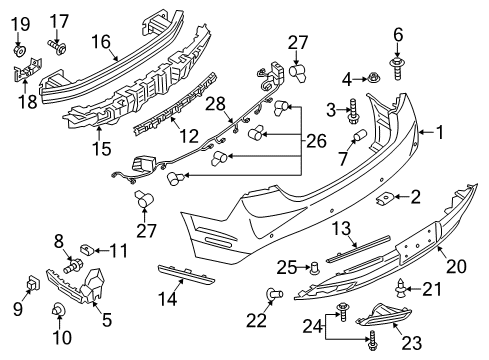 2013 Lincoln MKZ Rear Bumper Diagram