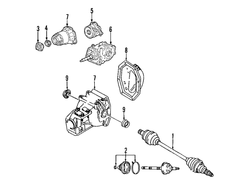 2007 Lincoln MKX Rear Axle, Axle Shafts & Joints, Differential, Drive Axles, Propeller Shaft Diagram