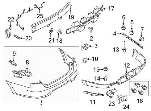 2018 Ford Police Interceptor Sedan Rear Bumper Diagram