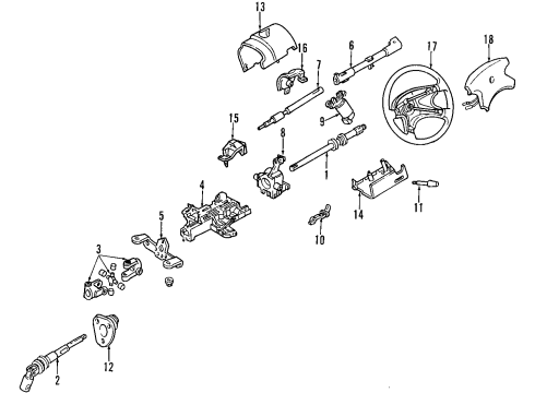 1999 Mercury Villager Steering Wheel Assembly Diagram for XF5Z3600CAA