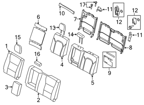 2021 Ford F-150 COVER ASY - REAR SEAT BACK Diagram for ML3Z-1666600-LF