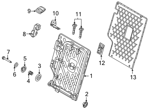 2022 Ford Bronco Sport Rear Seat Components Diagram 1 - Thumbnail