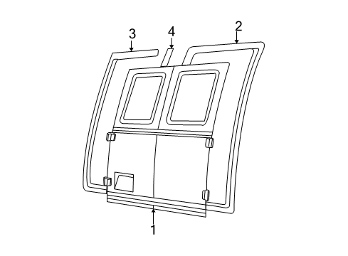 1992 Ford E-350 Econoline Back Door - Door & Components Diagram