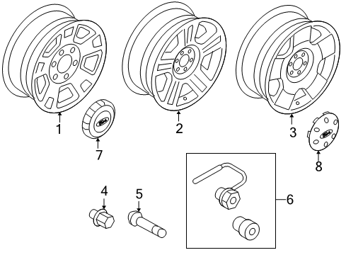 2007 Ford F-150 Wheels Diagram 1 - Thumbnail