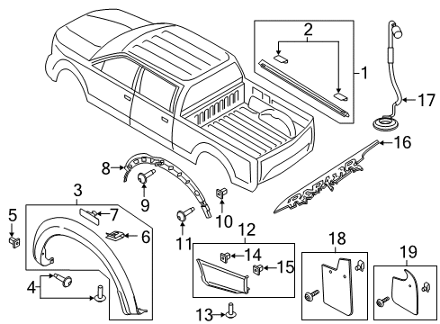 2017 Ford F-150 Shield Diagram for HL3Z-99292A22-AA