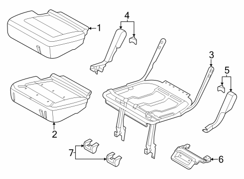 2021 Ford Bronco COVER ASY - REAR SEAT CUSHION Diagram for M2DZ-5463805-FA