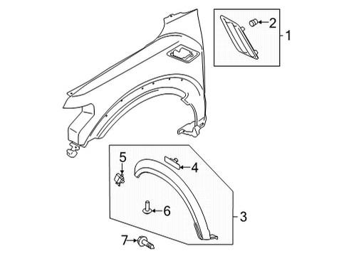 2021 Ford F-150 Exterior Trim - Fender Diagram 2 - Thumbnail