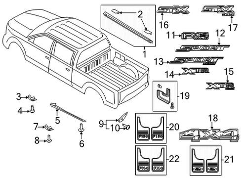 2021 Ford F-150 Exterior Trim - Pick Up Box Diagram 3 - Thumbnail