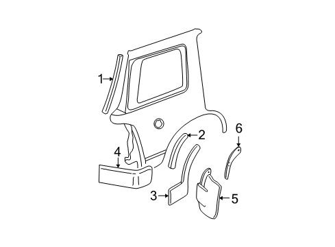 2009 Ford Explorer Exterior Trim - Quarter Panel Diagram