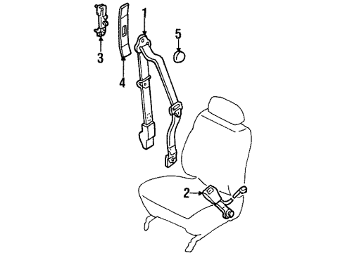 2003 Ford Escort Seat Belt Assembly Diagram for 3S4Z-63611B09-AAB