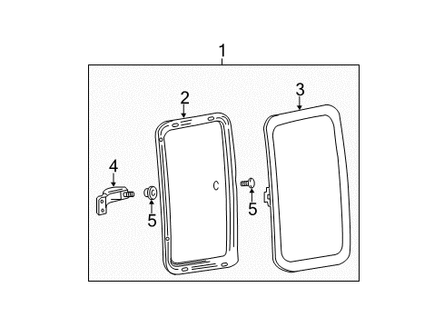 2015 Ford F-350 Super Duty Rear Door - Glass & Hardware Diagram 2 - Thumbnail