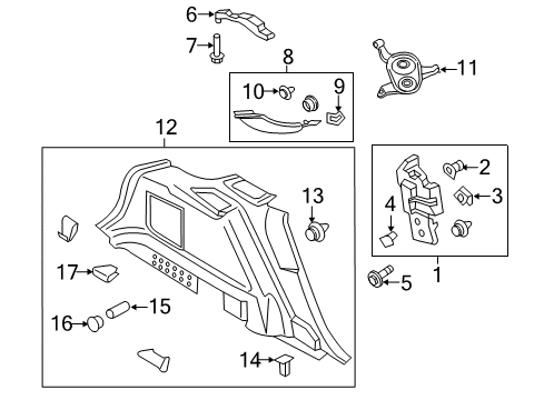 2016 Lincoln MKX Trim Assembly - Quarter Diagram for FA1Z-5831013-BP