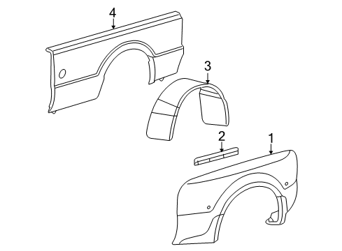 2010 Ford F-250 Super Duty Fender & Components Diagram 3 - Thumbnail