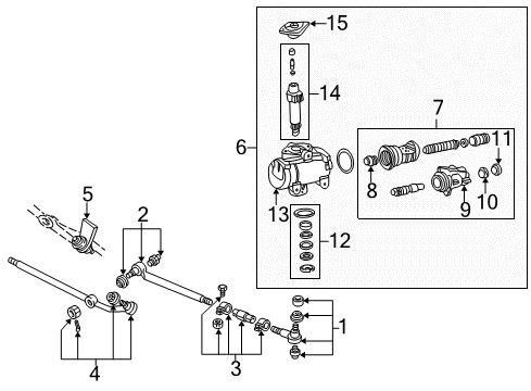 1995 Ford E-150 Econoline Club Wagon Steering Column & Wheel, Steering Gear & Linkage Diagram 1 - Thumbnail