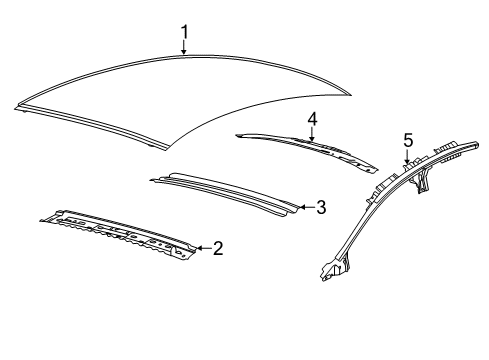 2014 Lincoln MKZ Panel Assembly - Roof Diagram for DP5Z-5450202-A