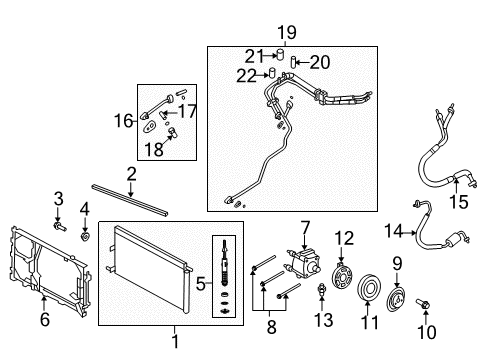 2007 Lincoln Navigator A/C Condenser, Compressor & Lines Diagram