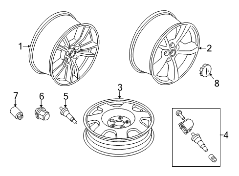 2016 Ford Mustang Wheels & Trim Diagram 2 - Thumbnail